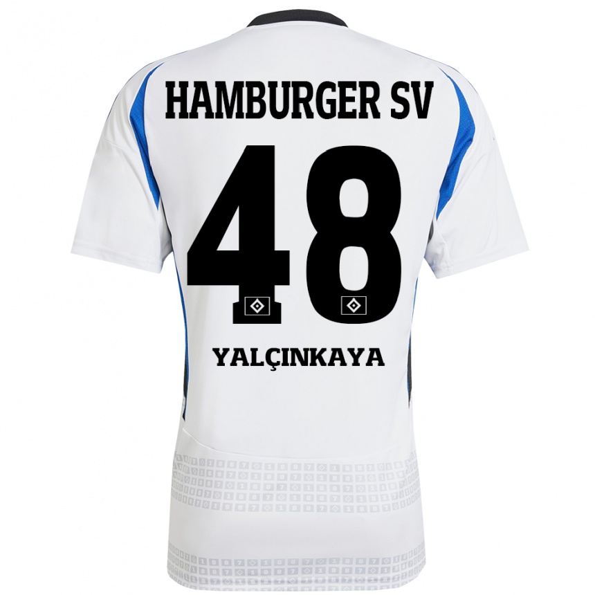 Homme Football Maillot Bilal Yalcinkaya #48 Blanc Bleu Tenues Domicile 2024/25