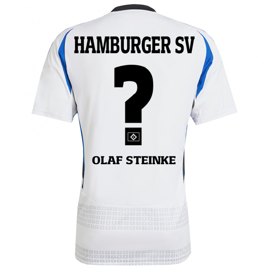 Homme Football Maillot Eric Olaf Steinke #0 Blanc Bleu Tenues Domicile 2024/25