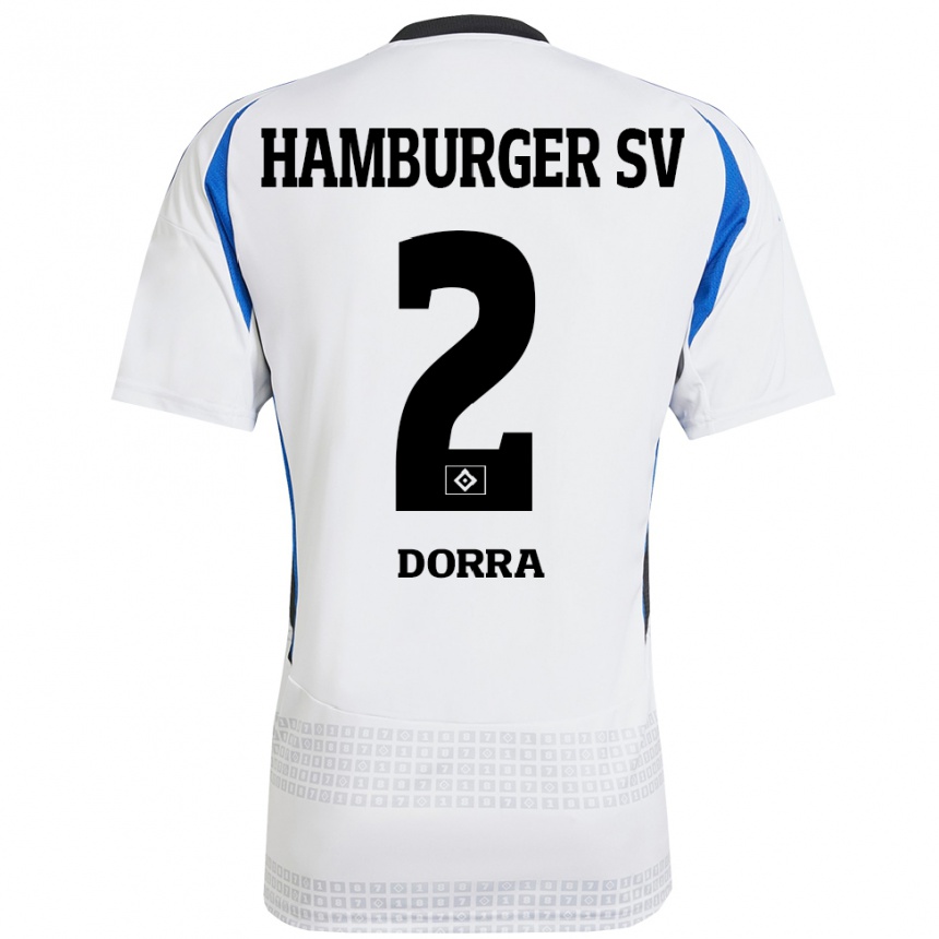 Homme Football Maillot Raphael Dorra #2 Blanc Bleu Tenues Domicile 2024/25