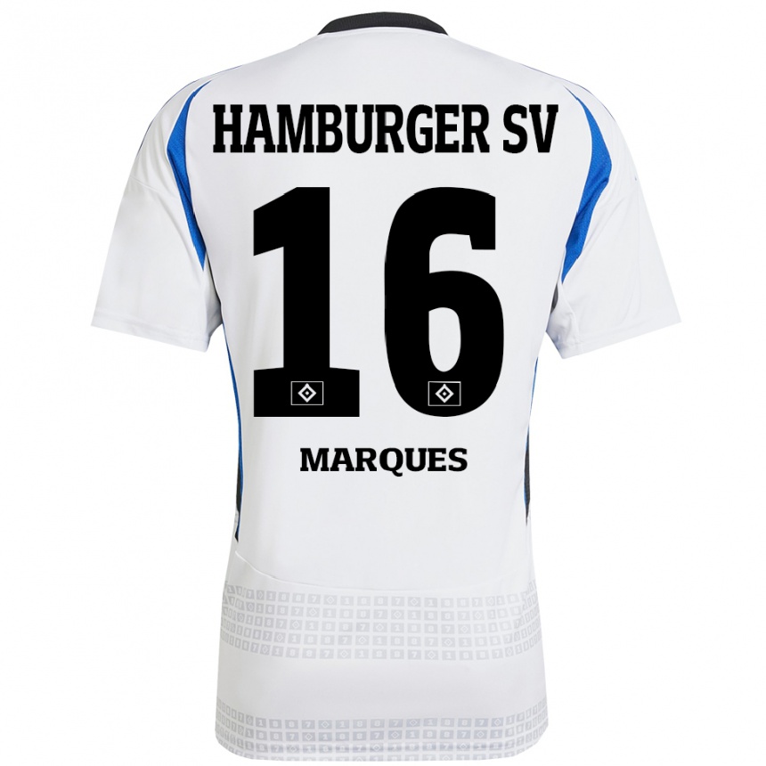 Homme Football Maillot Alex Da Graca Marques #16 Blanc Bleu Tenues Domicile 2024/25