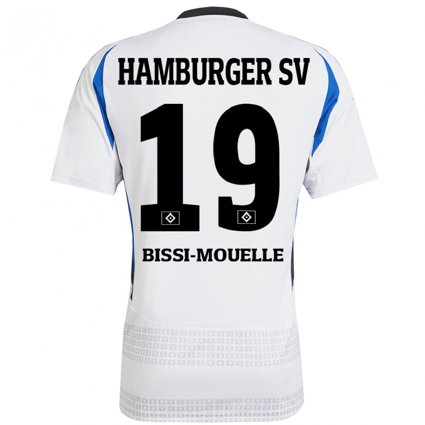 Homme Football Maillot Jason Bissi-Mouelle #19 Blanc Bleu Tenues Domicile 2024/25