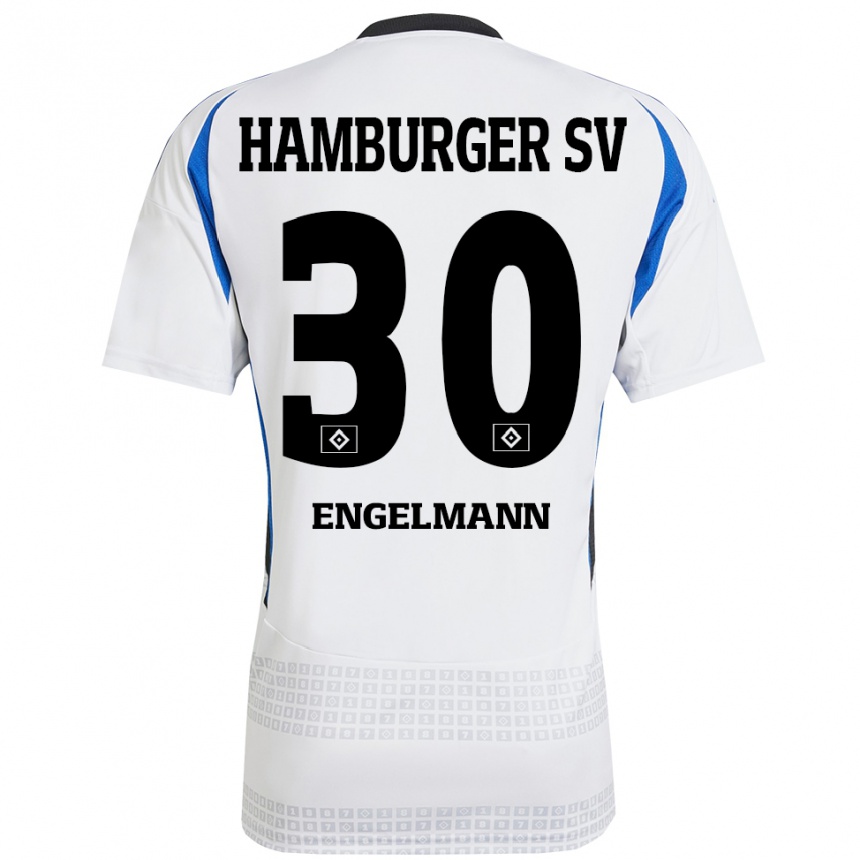 Homme Football Maillot Timon Engelmann #30 Blanc Bleu Tenues Domicile 2024/25