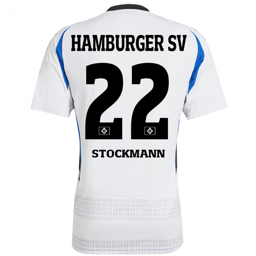 Homme Football Maillot Sarah Stöckmann #22 Blanc Bleu Tenues Domicile 2024/25