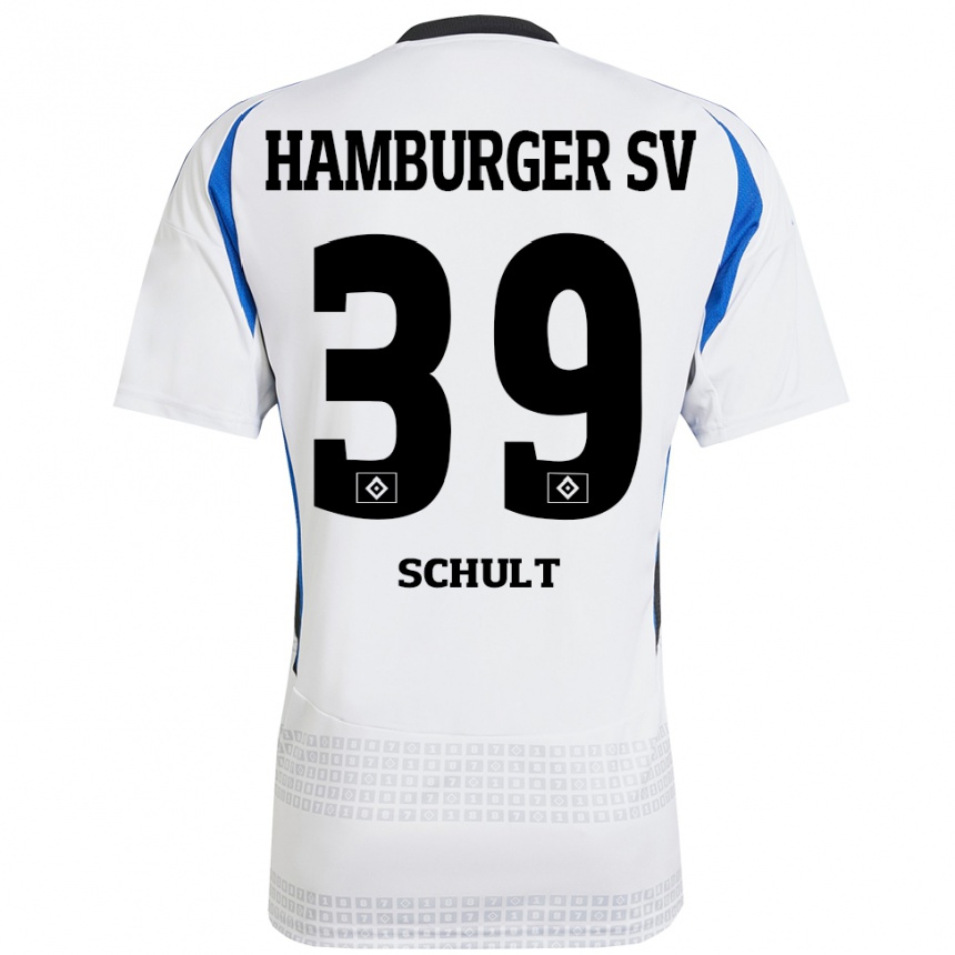 Homme Football Maillot Almuth Schult #39 Blanc Bleu Tenues Domicile 2024/25