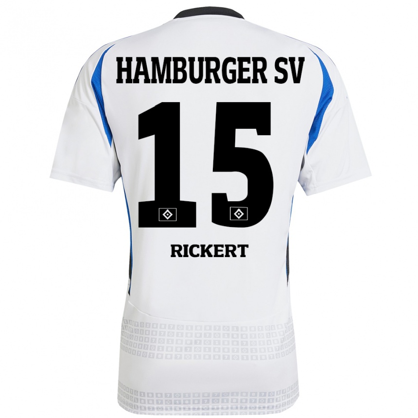 Homme Football Maillot Manja Rickert #15 Blanc Bleu Tenues Domicile 2024/25