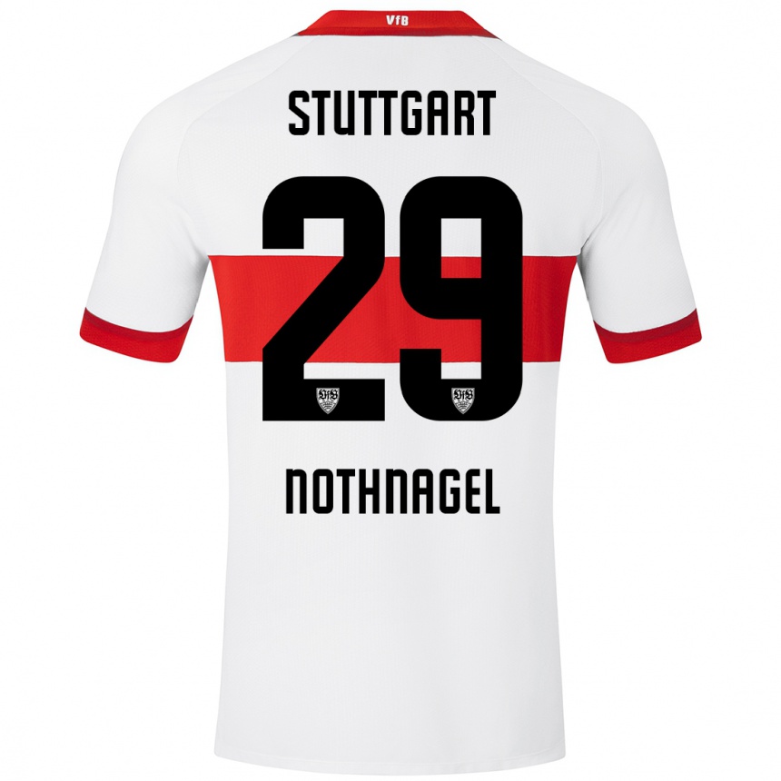 Homme Football Maillot Dominik Nothnagel #29 Blanc Rouge Tenues Domicile 2024/25