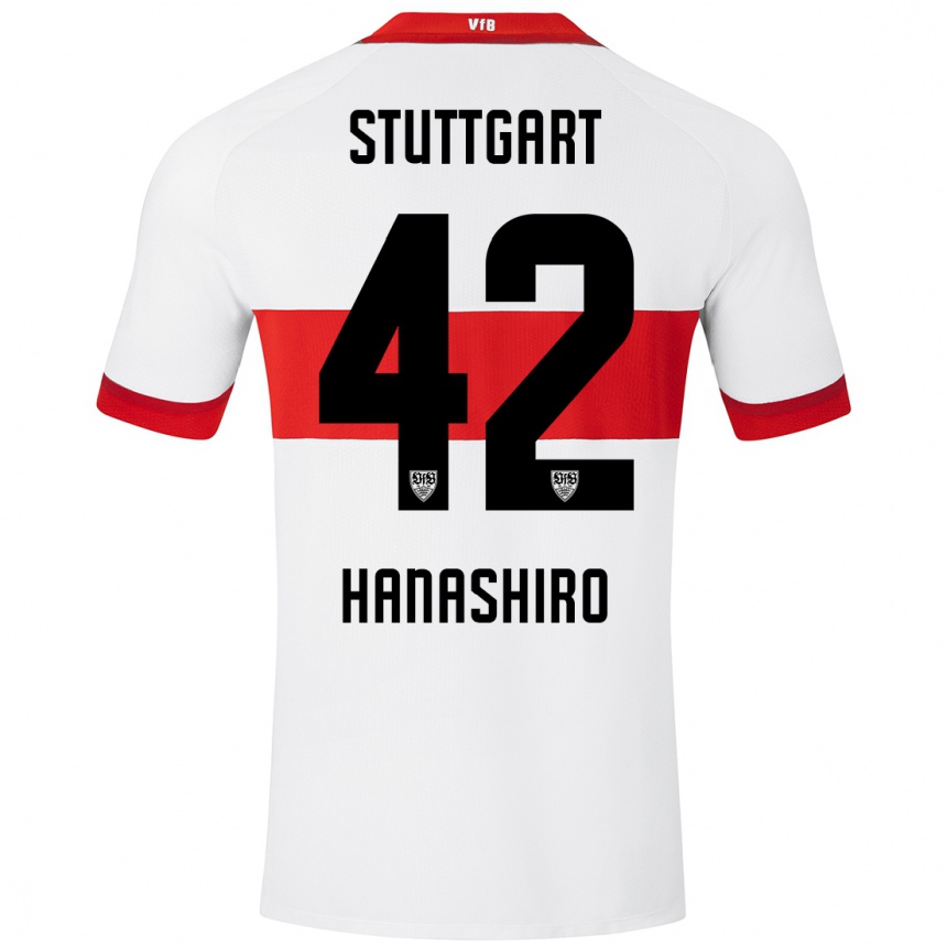 Homme Football Maillot Rinto Hanashiro #42 Blanc Rouge Tenues Domicile 2024/25