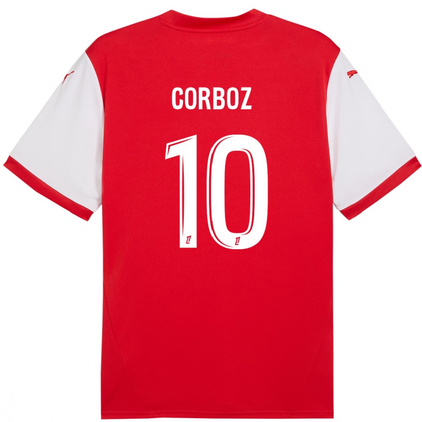 Homme Football Maillot Rachel Corboz #10 Rouge Blanc Tenues Domicile 2024/25