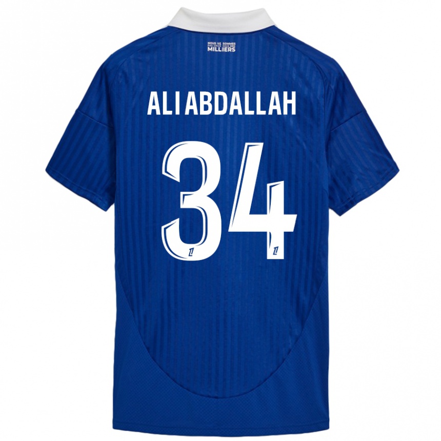 Homme Football Maillot Aboubacar Ali Abdallah #34 Bleu Blanc Tenues Domicile 2024/25