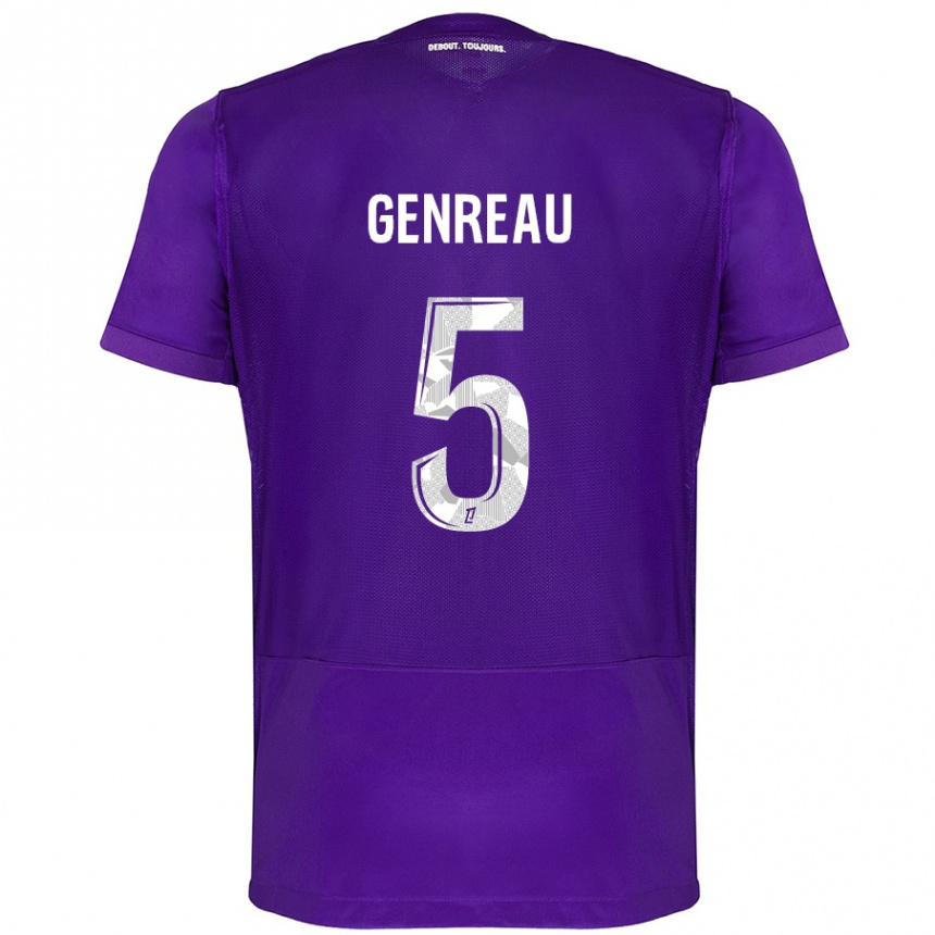 Homme Football Maillot Denis Genreau #5 Violet Blanc Tenues Domicile 2024/25