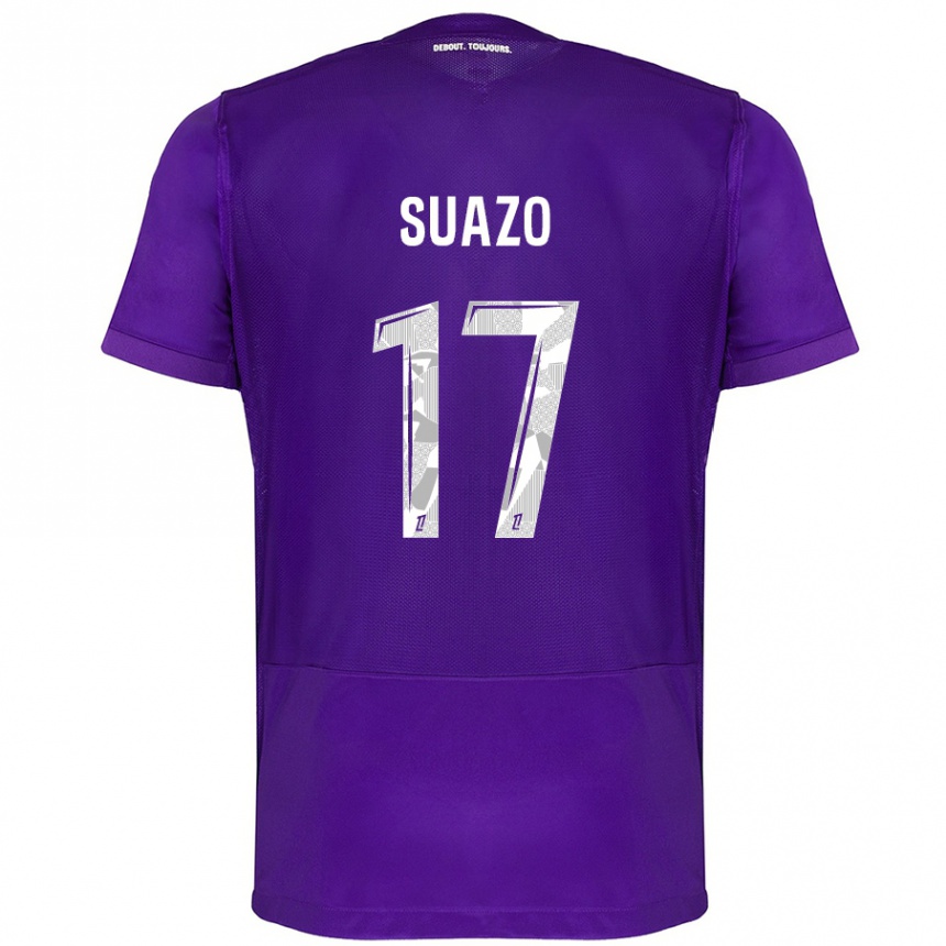 Homme Football Maillot Gabriel Suazo #17 Violet Blanc Tenues Domicile 2024/25