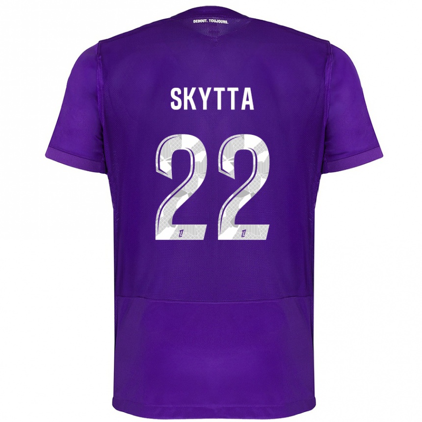 Homme Football Maillot Naatan Skyttä #22 Violet Blanc Tenues Domicile 2024/25