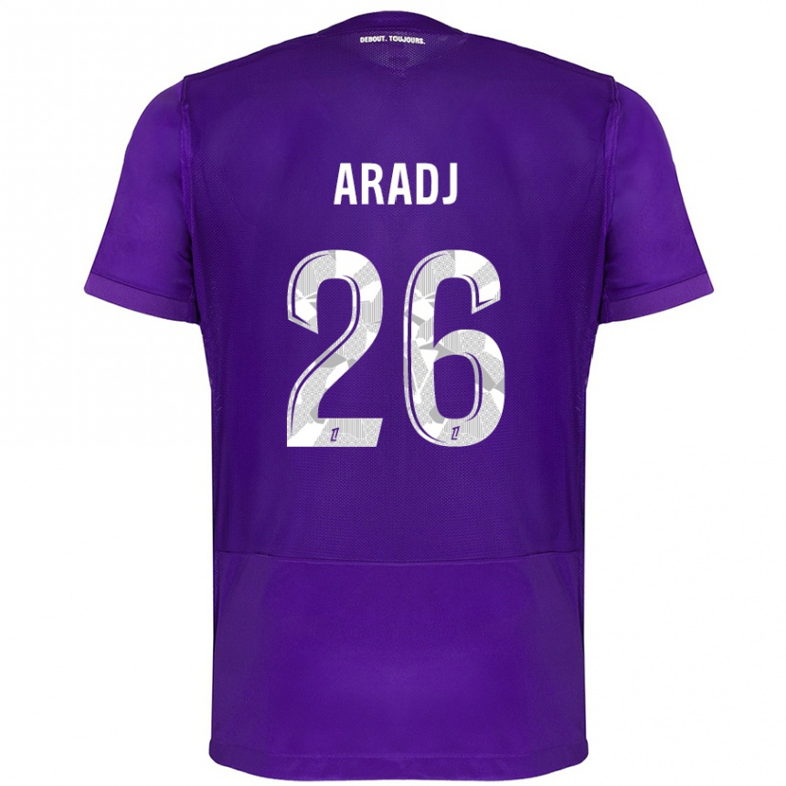 Homme Football Maillot Ylies Aradj #26 Violet Blanc Tenues Domicile 2024/25