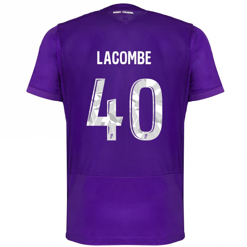 Homme Football Maillot Justin Lacombe #40 Violet Blanc Tenues Domicile 2024/25