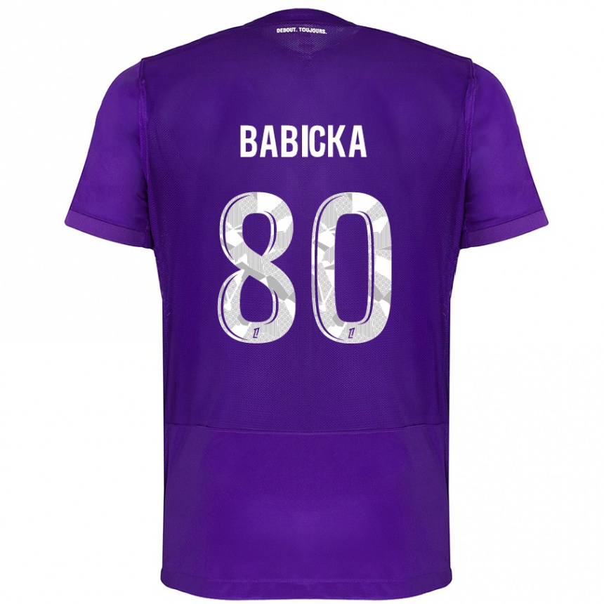 Homme Football Maillot Shavy Babicka #80 Violet Blanc Tenues Domicile 2024/25