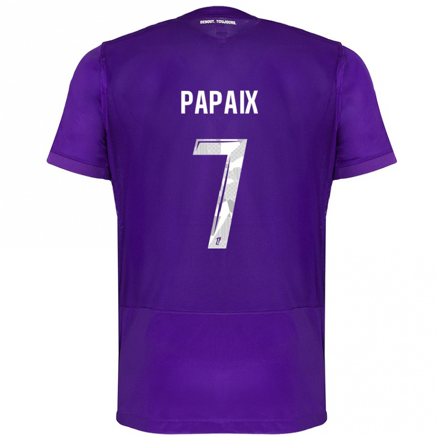 Homme Football Maillot Marie Papaix #7 Violet Blanc Tenues Domicile 2024/25