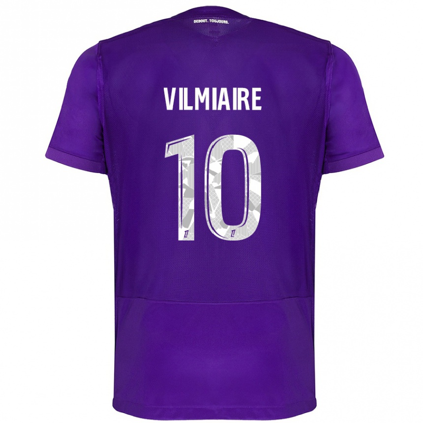 Homme Football Maillot Kelly Vilmiaire #10 Violet Blanc Tenues Domicile 2024/25