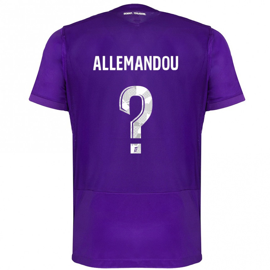 Homme Football Maillot Teddy Allemandou #0 Violet Blanc Tenues Domicile 2024/25