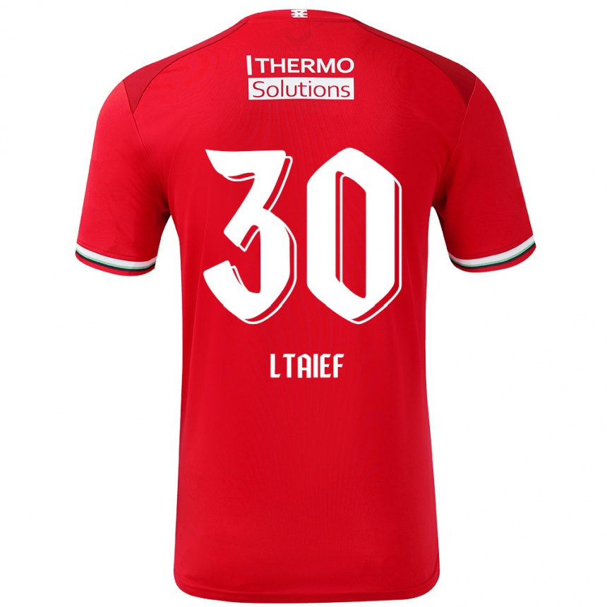 Homme Football Maillot Sayfallah Ltaief #30 Rouge Blanc Tenues Domicile 2024/25