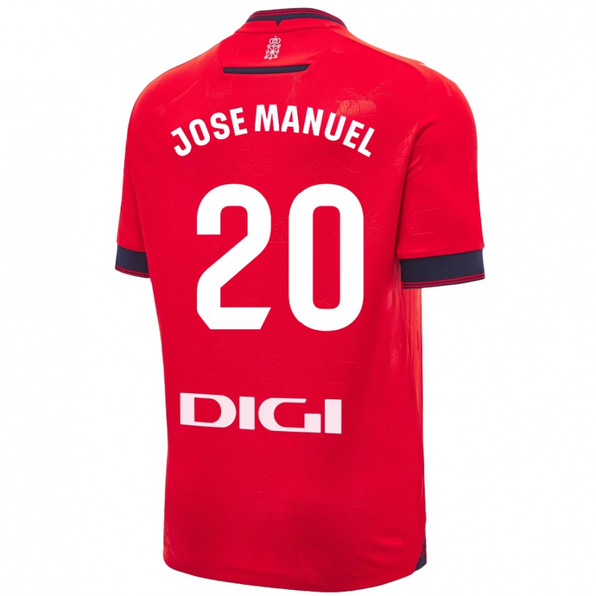 Homme Football Maillot José Manuel Arnáiz #20 Rouge Blanc Tenues Domicile 2024/25