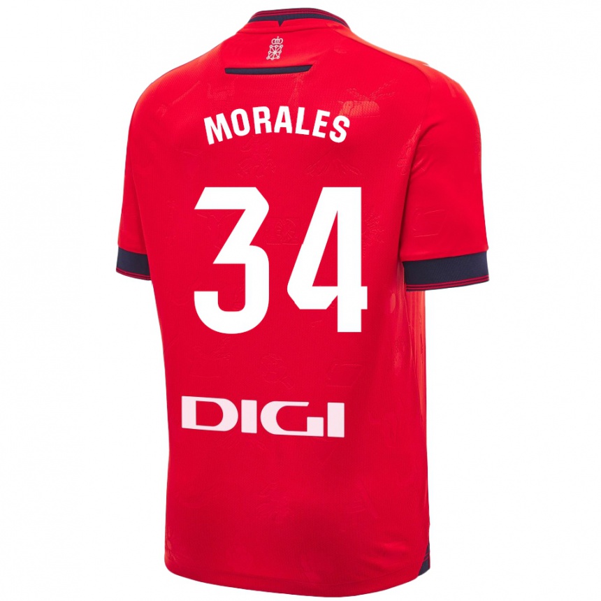 Homme Football Maillot Anai Morales #34 Rouge Blanc Tenues Domicile 2024/25