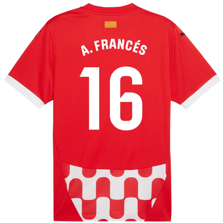 Homme Football Maillot Alejandro Francés #16 Rouge Blanc Tenues Domicile 2024/25