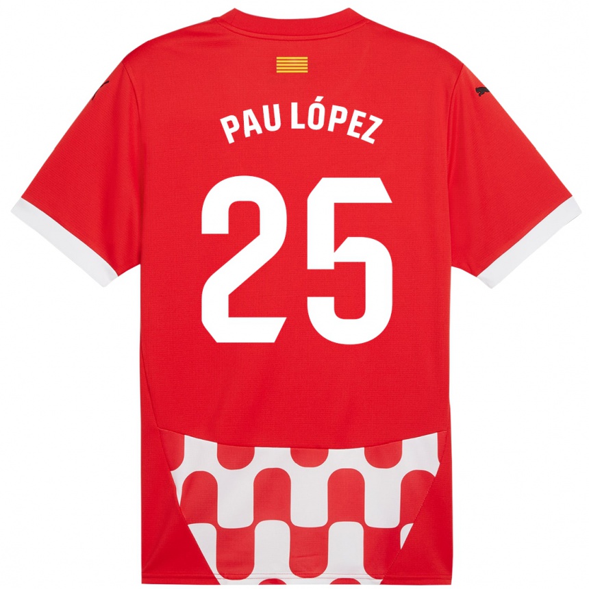 Homme Football Maillot Pau Lopez #25 Rouge Blanc Tenues Domicile 2024/25