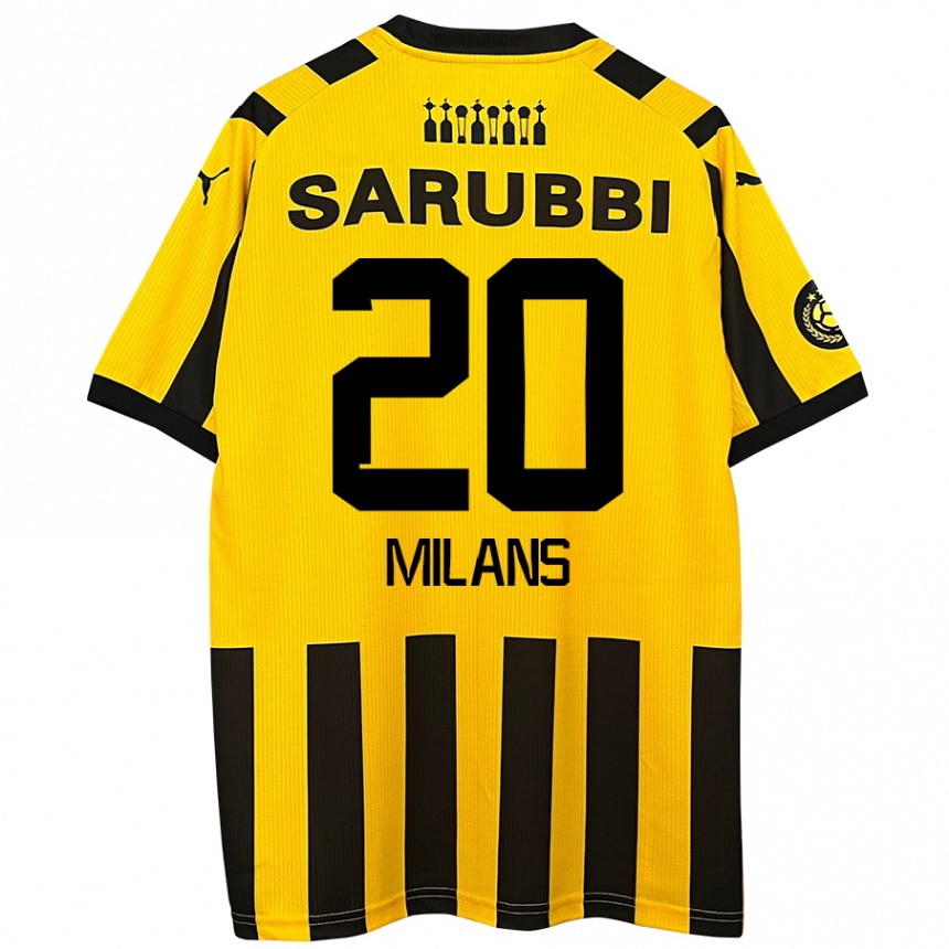 Homme Football Maillot Pedro Milans #20 Jaune Noir Tenues Domicile 2024/25