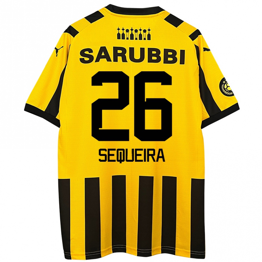 Homme Football Maillot Leonardo Sequeira #26 Jaune Noir Tenues Domicile 2024/25