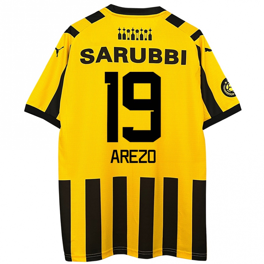 Homme Football Maillot Matías Arezo #19 Jaune Noir Tenues Domicile 2024/25