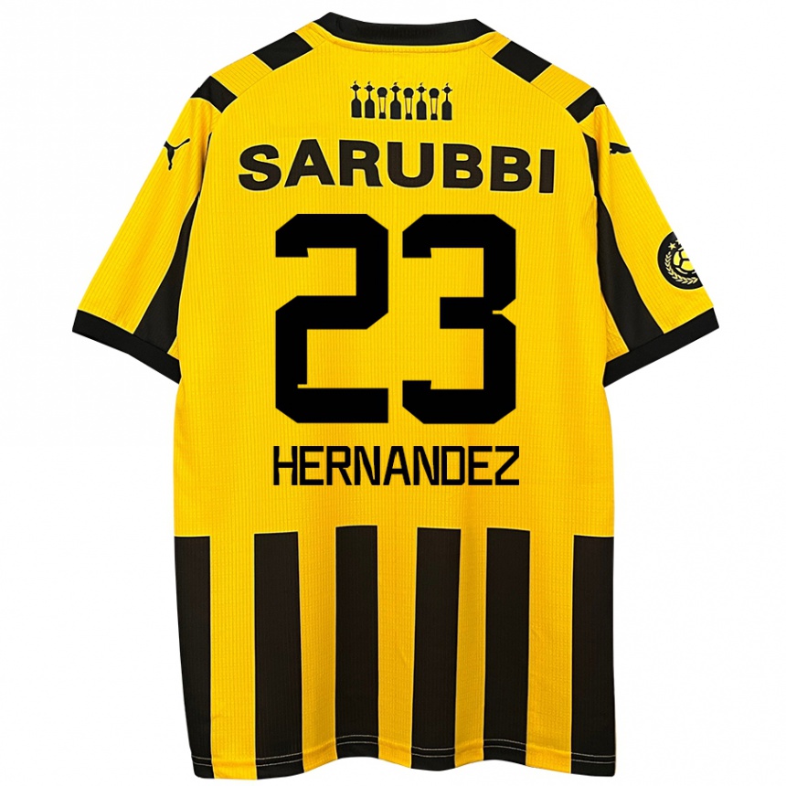 Homme Football Maillot Abel Hernández #23 Jaune Noir Tenues Domicile 2024/25