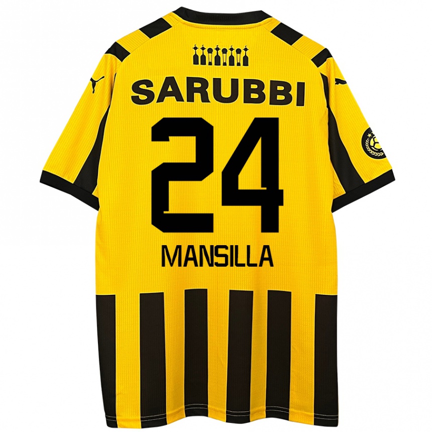 Homme Football Maillot Brian Mansilla #24 Jaune Noir Tenues Domicile 2024/25