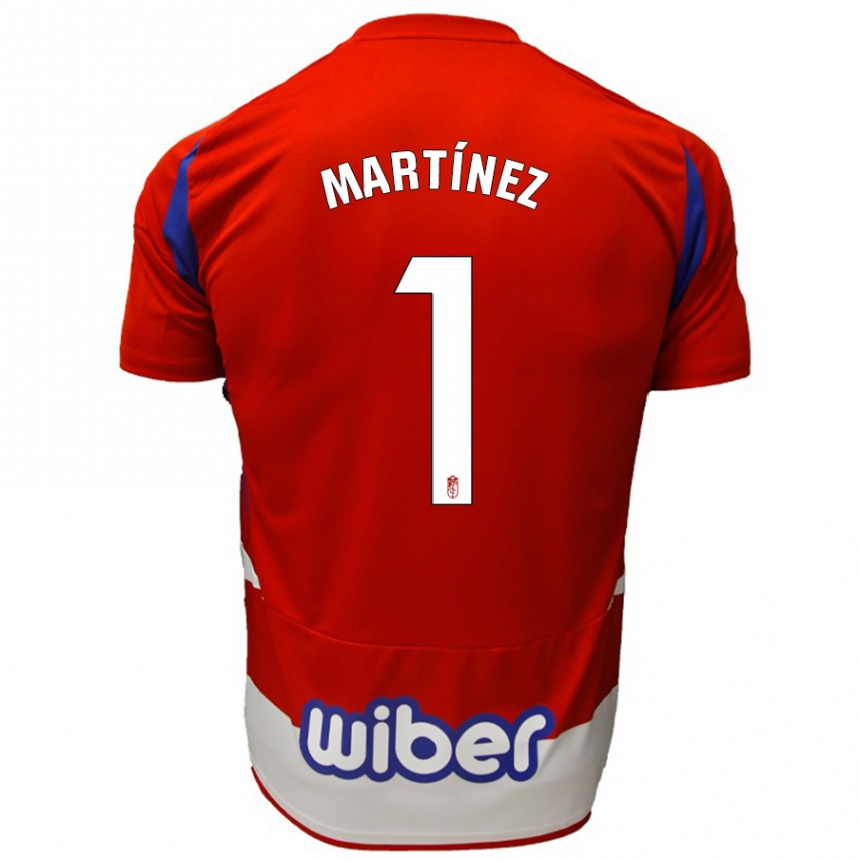 Homme Football Maillot Marc Martínez #1 Rouge Blanc Bleu Tenues Domicile 2024/25