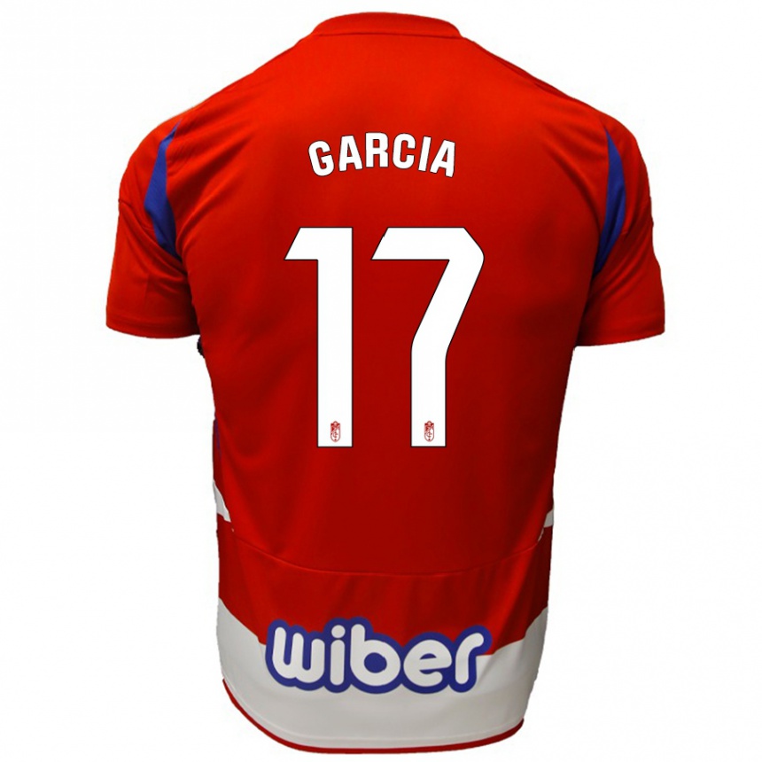 Homme Football Maillot Naima García #17 Rouge Blanc Bleu Tenues Domicile 2024/25