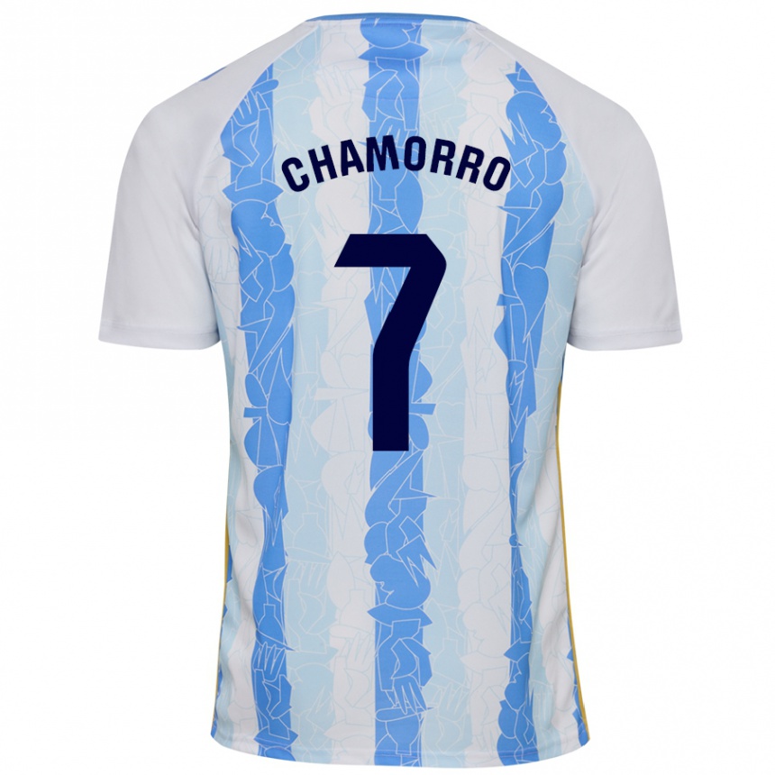 Homme Football Maillot Alexis Chamorro #7 Blanc Bleu Tenues Domicile 2024/25