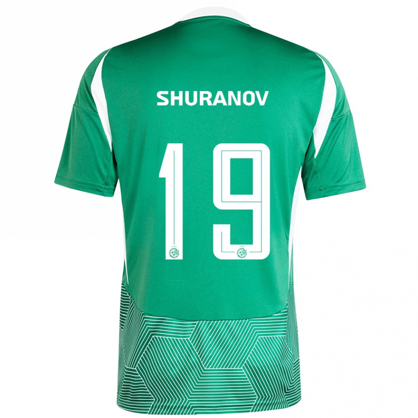 Homme Football Maillot Erik Shuranov #19 Vert Blanc Tenues Domicile 2024/25