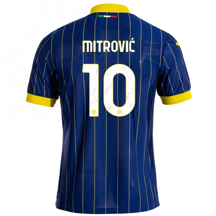 Homme Football Maillot Stefan Mitrović #10 Bleu Jaune Tenues Domicile 2024/25