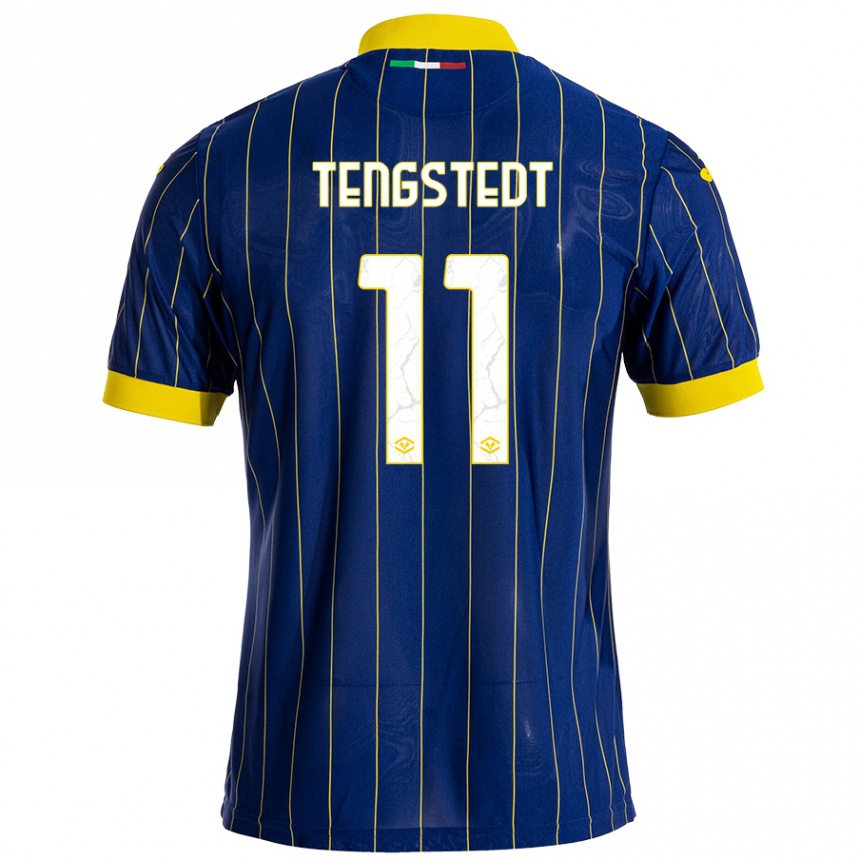 Homme Football Maillot Casper Tengstedt #11 Bleu Jaune Tenues Domicile 2024/25