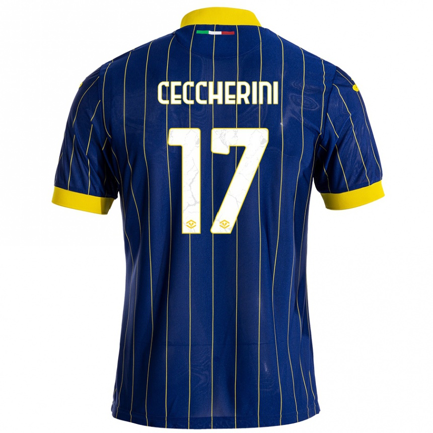 Homme Football Maillot Federico Ceccherini #17 Bleu Jaune Tenues Domicile 2024/25