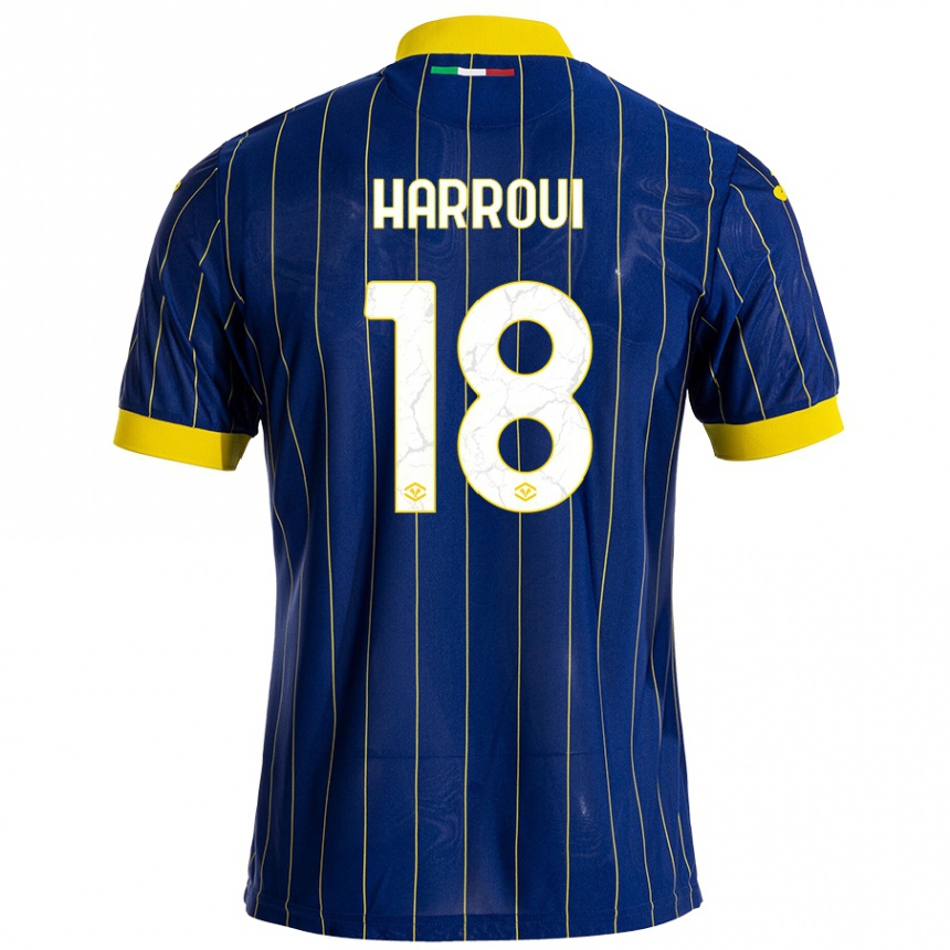 Homme Football Maillot Abdou Harroui #18 Bleu Jaune Tenues Domicile 2024/25