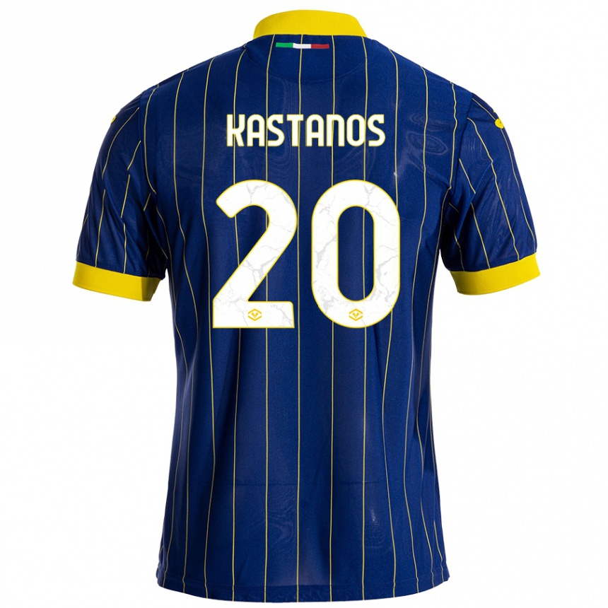 Homme Football Maillot Grigoris Kastanos #20 Bleu Jaune Tenues Domicile 2024/25