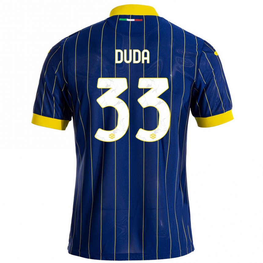 Homme Football Maillot Ondrej Duda #33 Bleu Jaune Tenues Domicile 2024/25