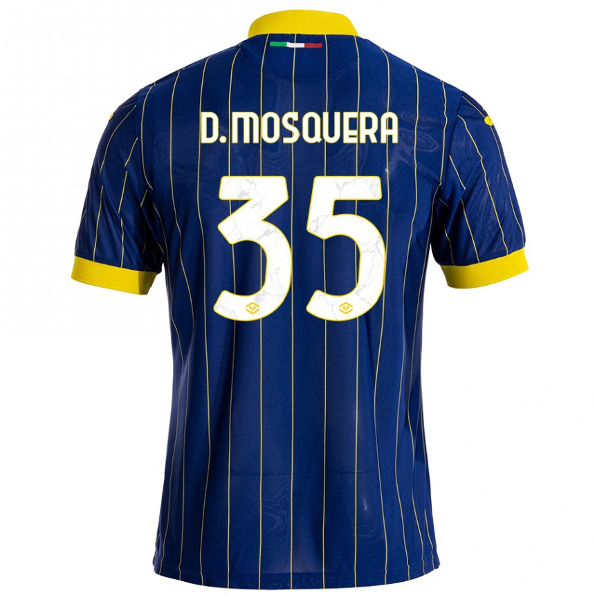 Homme Football Maillot Daniel Mosquera #35 Bleu Jaune Tenues Domicile 2024/25