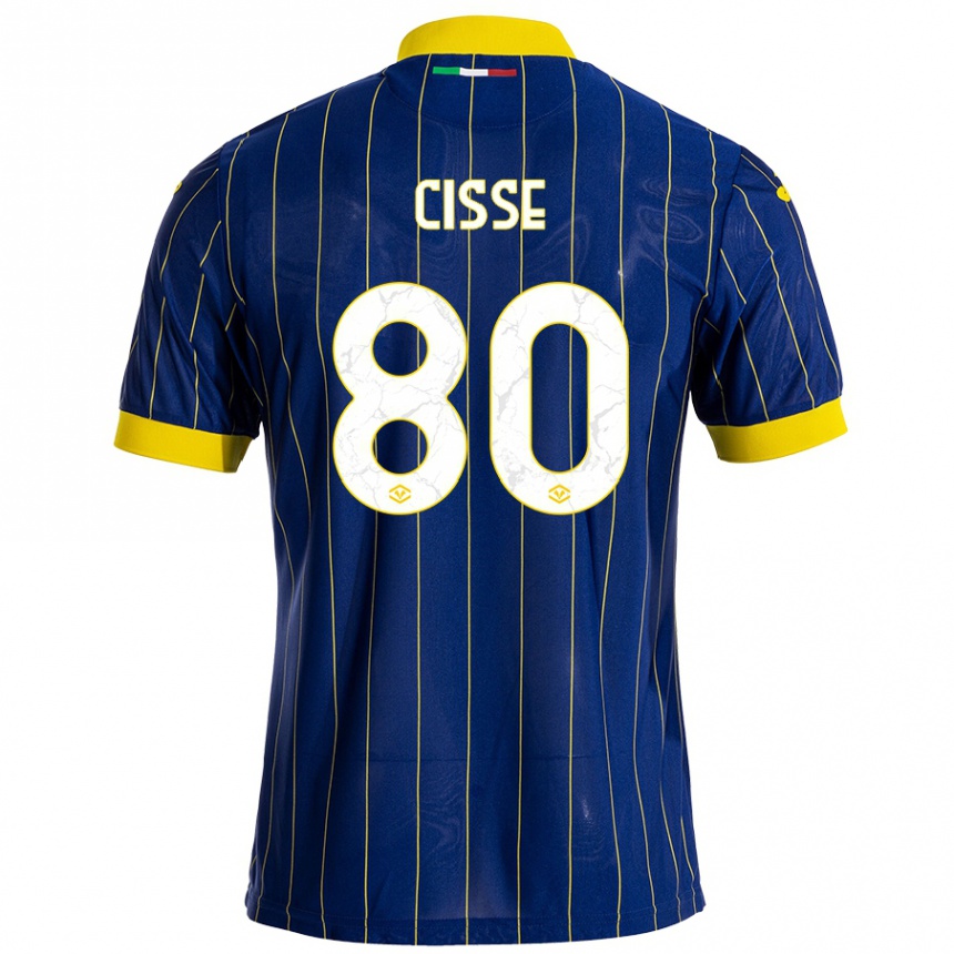 Homme Football Maillot Alphadjo Cissè #80 Bleu Jaune Tenues Domicile 2024/25