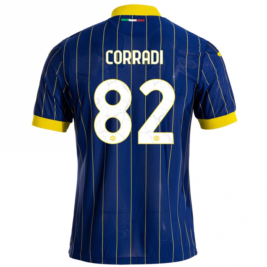 Homme Football Maillot Christian Corradi #82 Bleu Jaune Tenues Domicile 2024/25