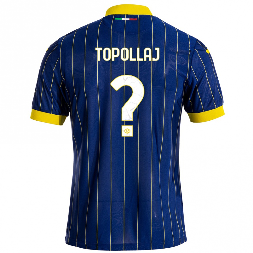 Homme Football Maillot Mark Topollaj #0 Bleu Jaune Tenues Domicile 2024/25