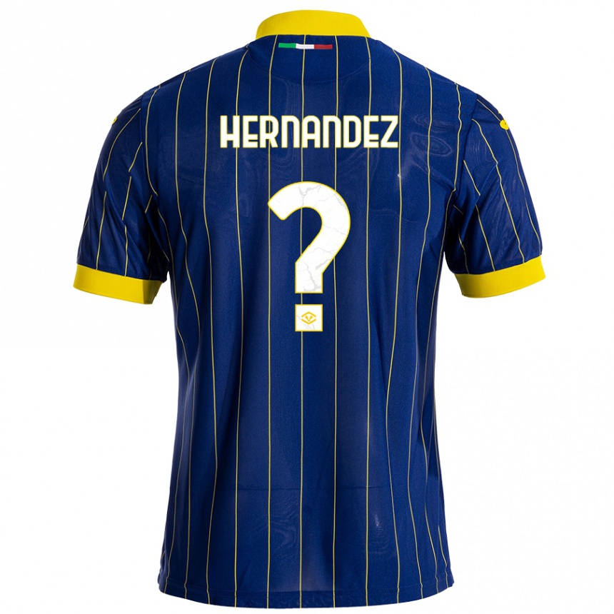 Homme Football Maillot Joaquin Hernandez #0 Bleu Jaune Tenues Domicile 2024/25