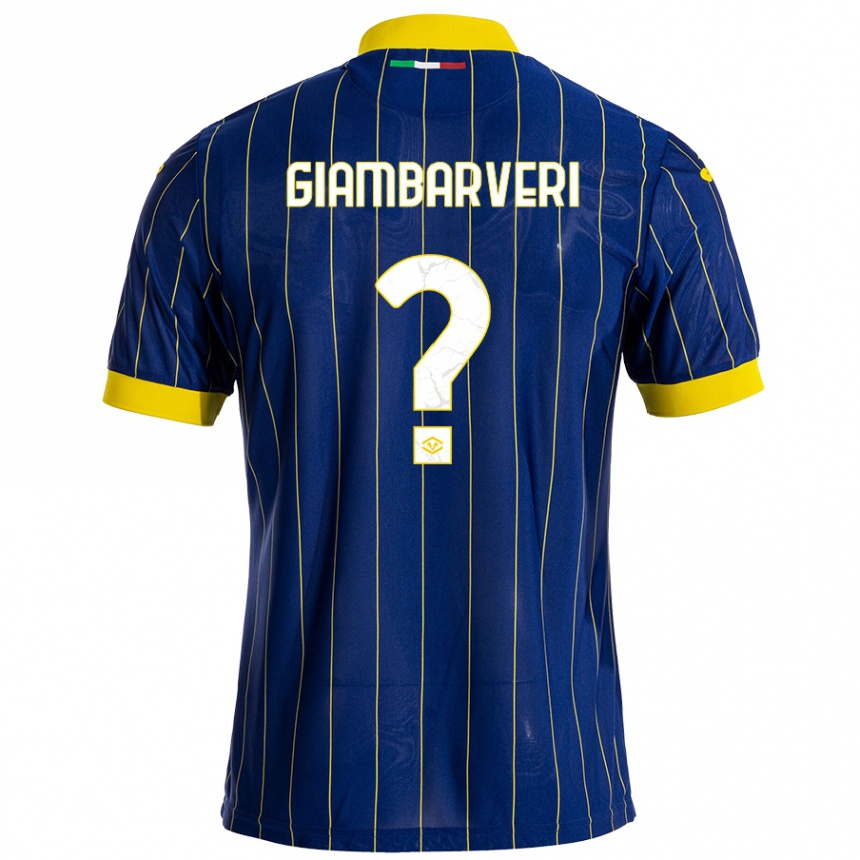 Homme Football Maillot Mattia Giambarveri #0 Bleu Jaune Tenues Domicile 2024/25