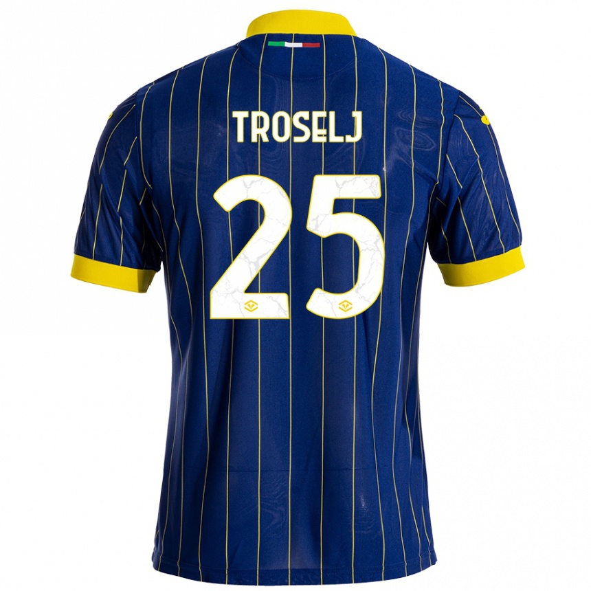 Homme Football Maillot Ethan Troselj #25 Bleu Jaune Tenues Domicile 2024/25