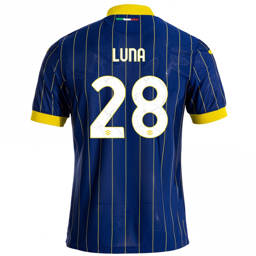 Homme Football Maillot Agustín Luna #28 Bleu Jaune Tenues Domicile 2024/25